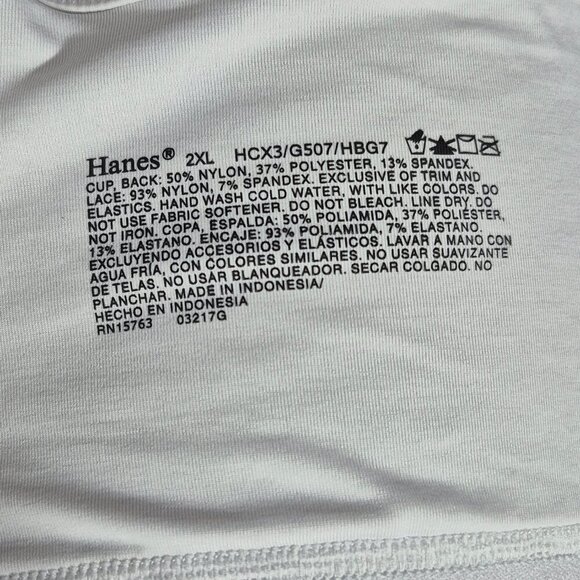 2XL Hanes HCX3 G507 HBG7 X-Temp Foam Wireless Wire Free Sports Bra Light Gray - Picture 5 of 5